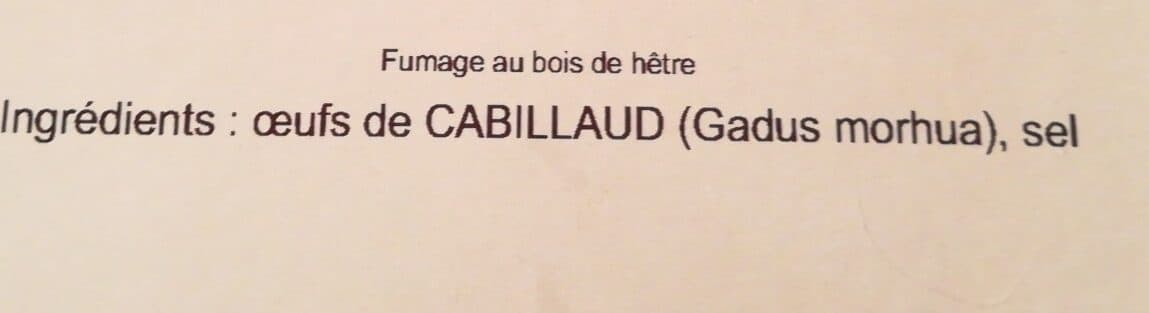 Open Food Facts Œufs de cabillaud fumés packshot