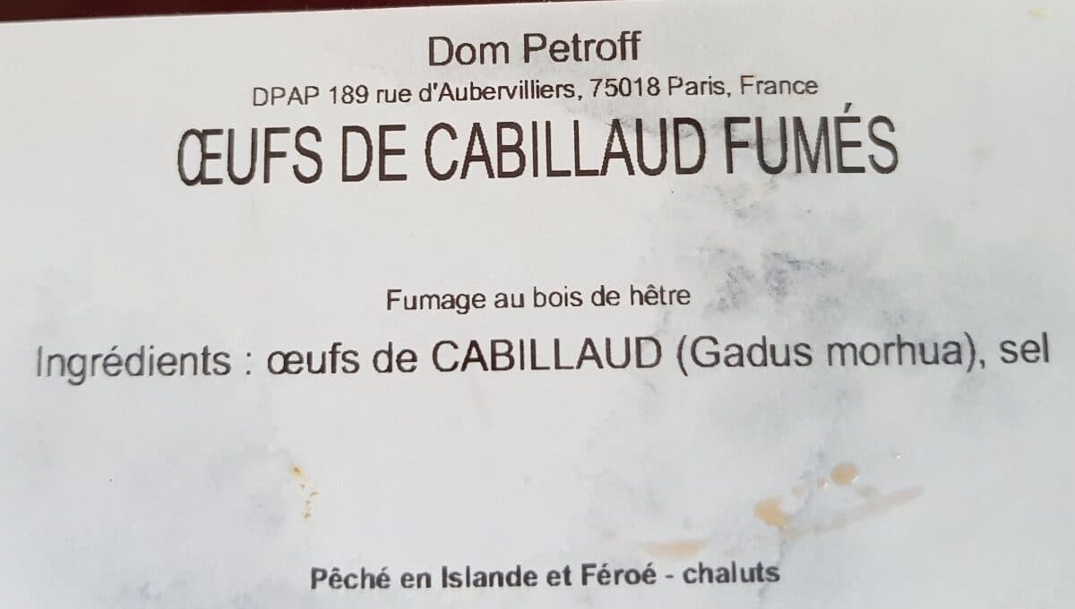 Open Food Facts Oeufs de cabillaud fumés packshot