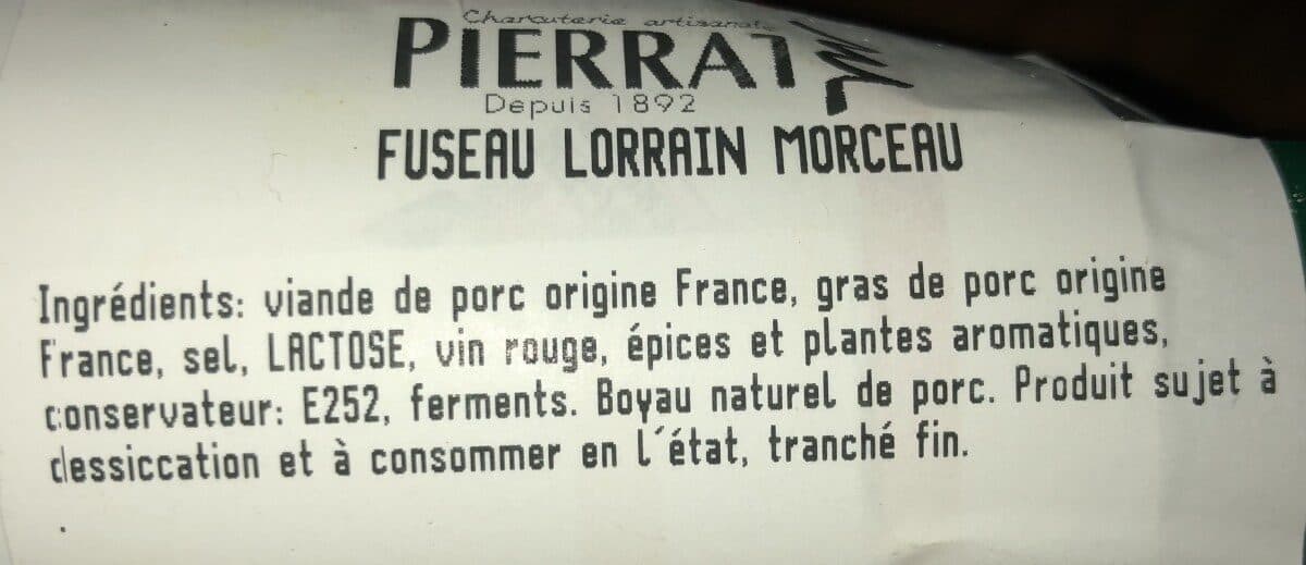 Open Food Facts Fuseau lorrain morceau packshot