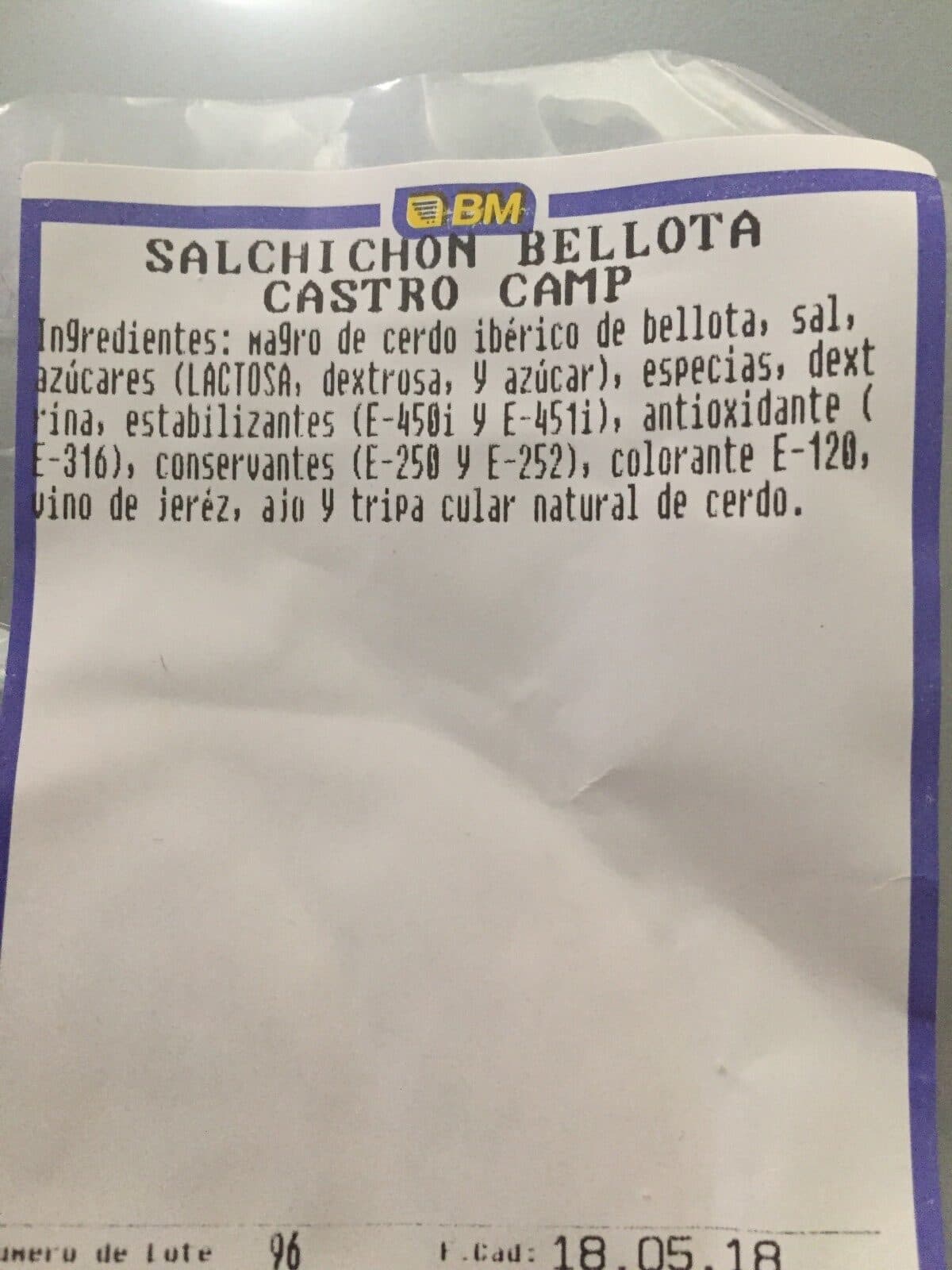 Open Food Facts Salchichon bellota packshot