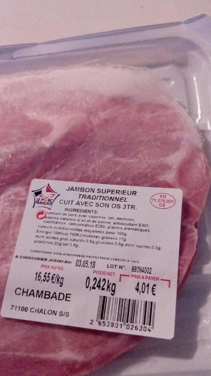Open Food Facts Jambon à l'os packshot