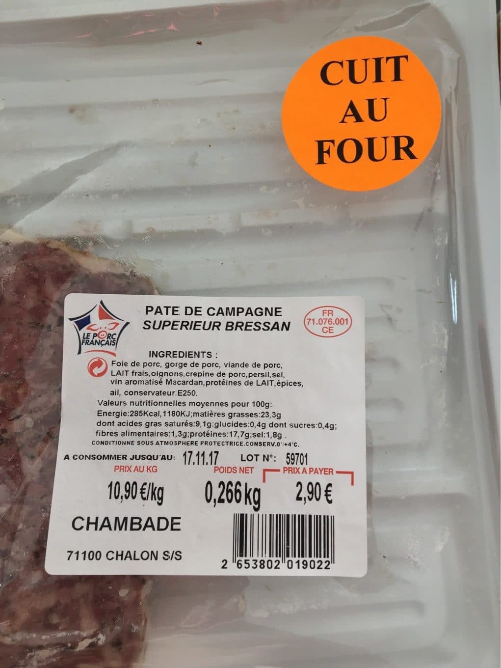 Chambade Pate de Campagne packshot