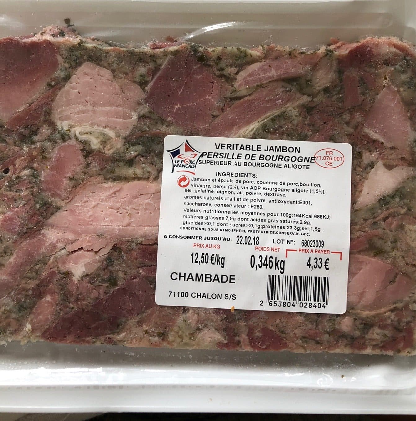 Chambade Vertiable jambon persillé de Bourgogne packshot