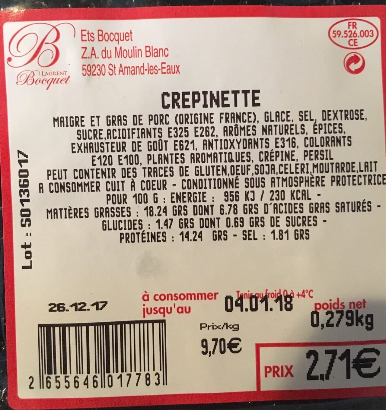 Bocquet Crepinette packshot