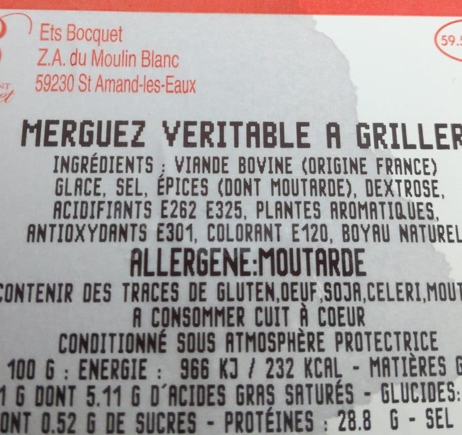 Ets Bocquet Merguez packshot
