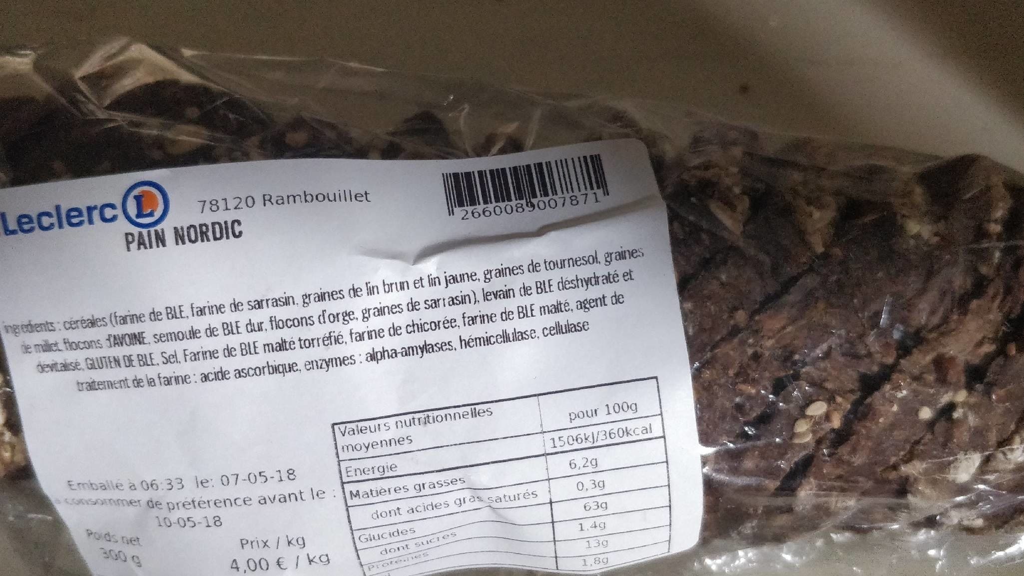 Open Food Facts Pain Nordic packshot