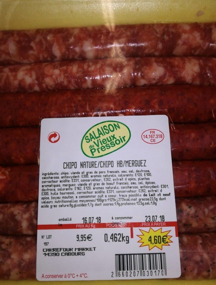 Open Food Facts CHIPO NATURE/CHIPO HB/MERGUEZ packshot