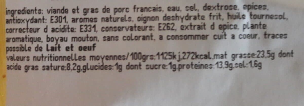 Open Food Facts Chipolatas oignons packshot