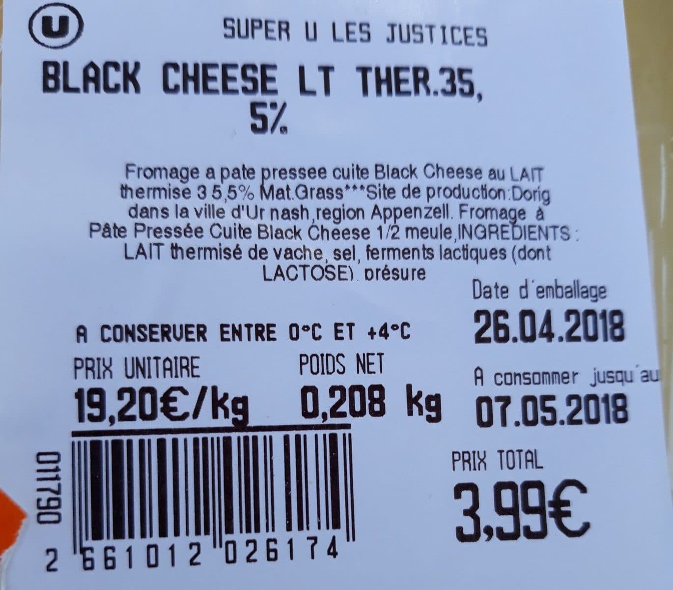 Open Food Facts Black cheese lt ther.35,5% packshot
