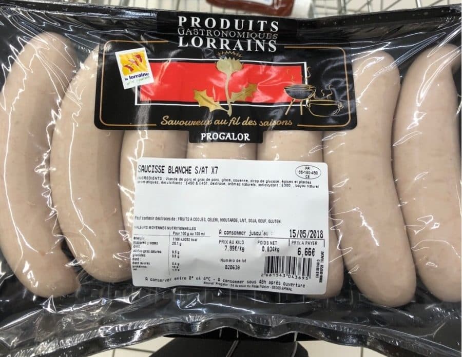 PROGALOR Saucisse blanche packshot