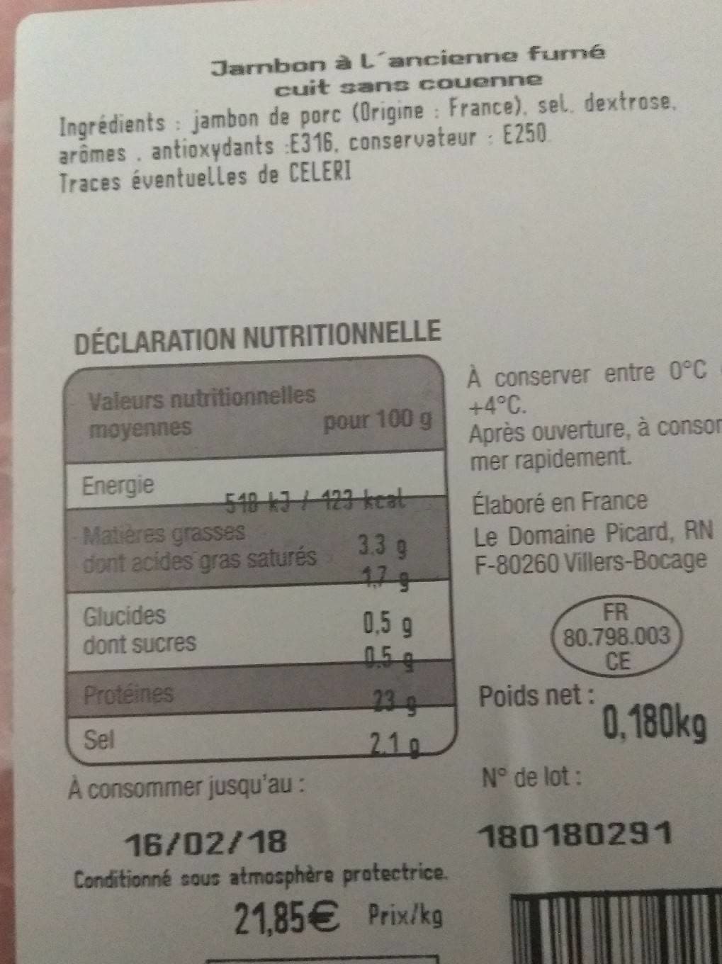Domaine Picard Jambon packshot