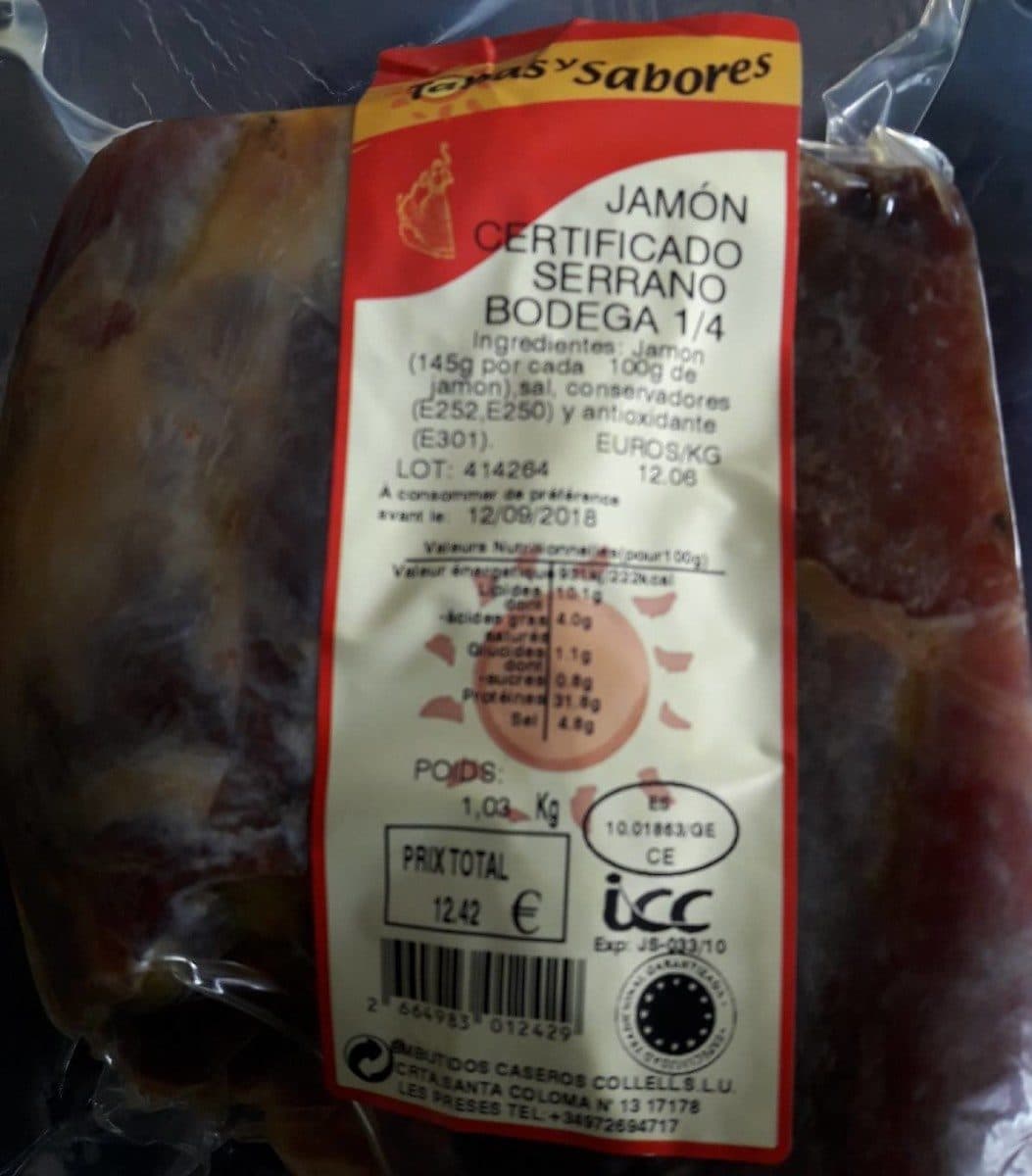 Open Food Facts Jambon serano espagnol packshot