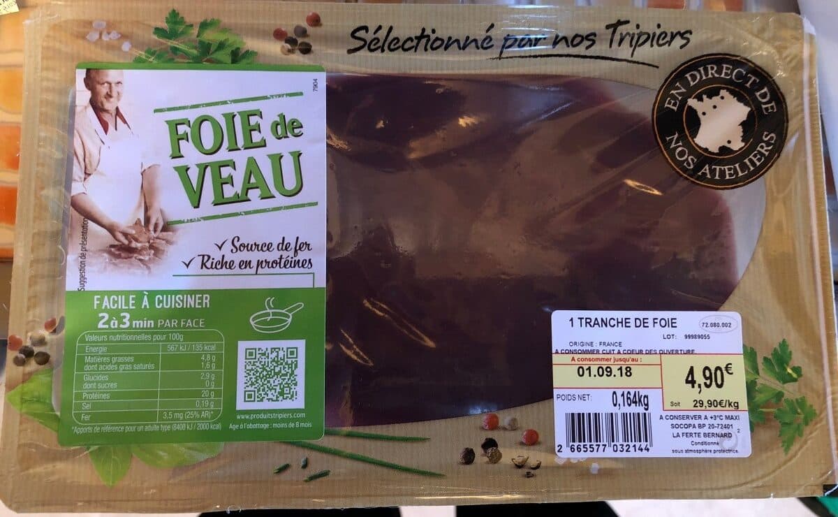 Open Food Facts Foie de veau packshot