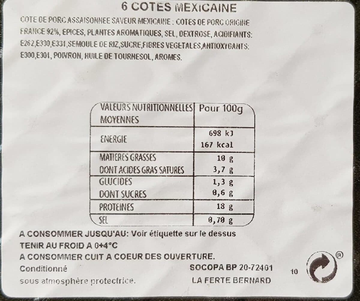 Socopa 6 cotes mexicaine packshot
