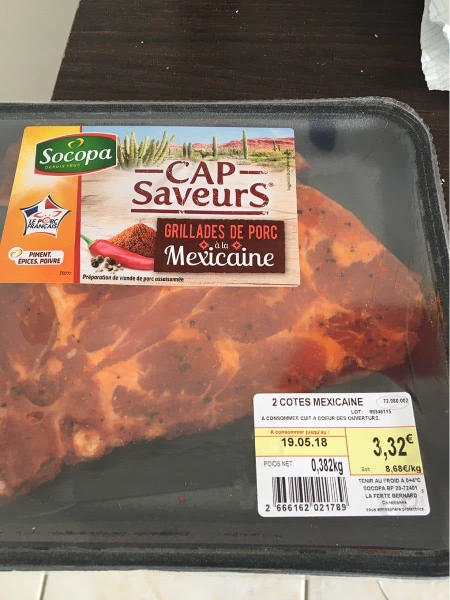 Socopa Cotes porc mexicaine packshot