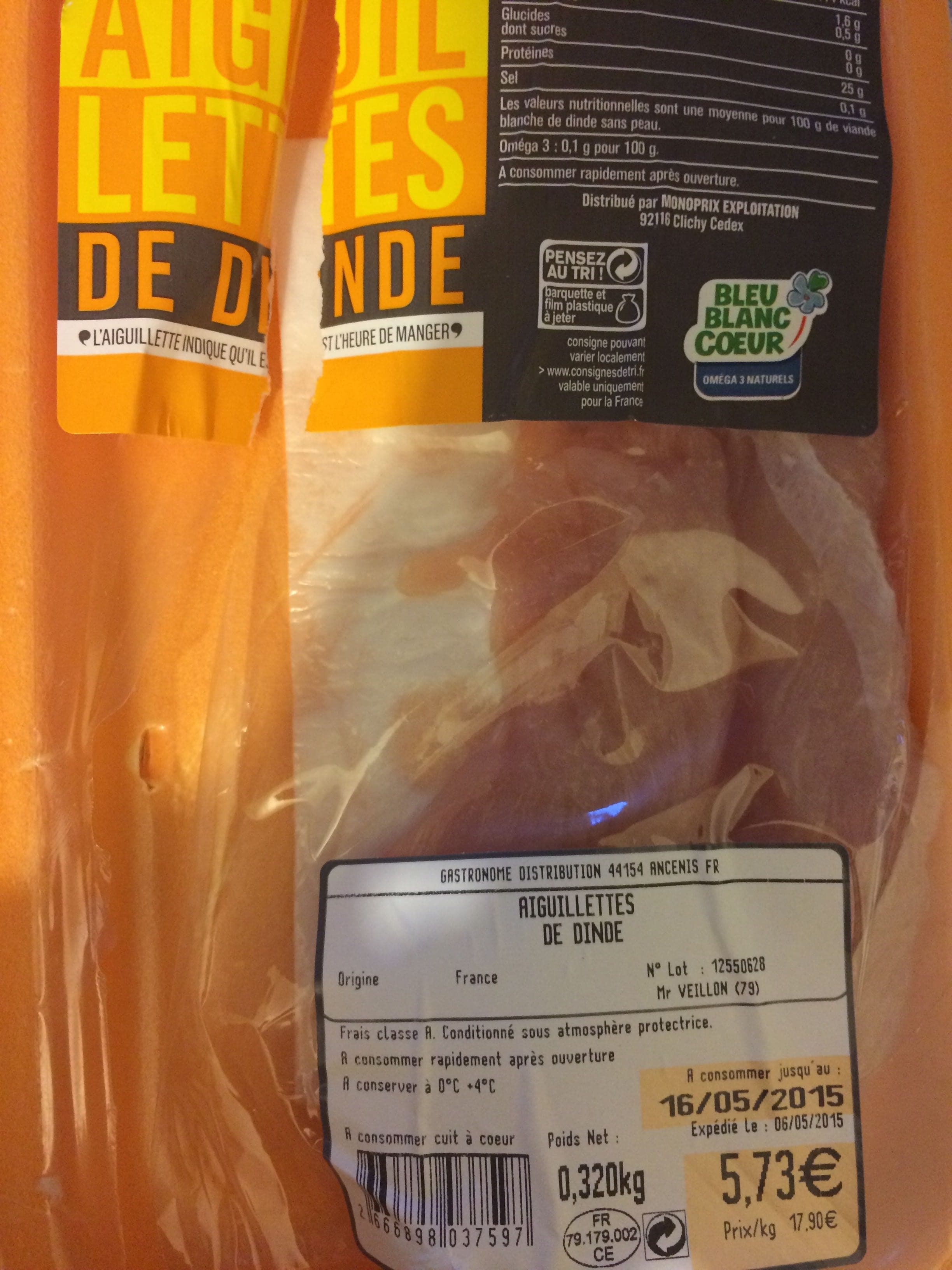 Monoprix Aiguillettes de dinde packshot