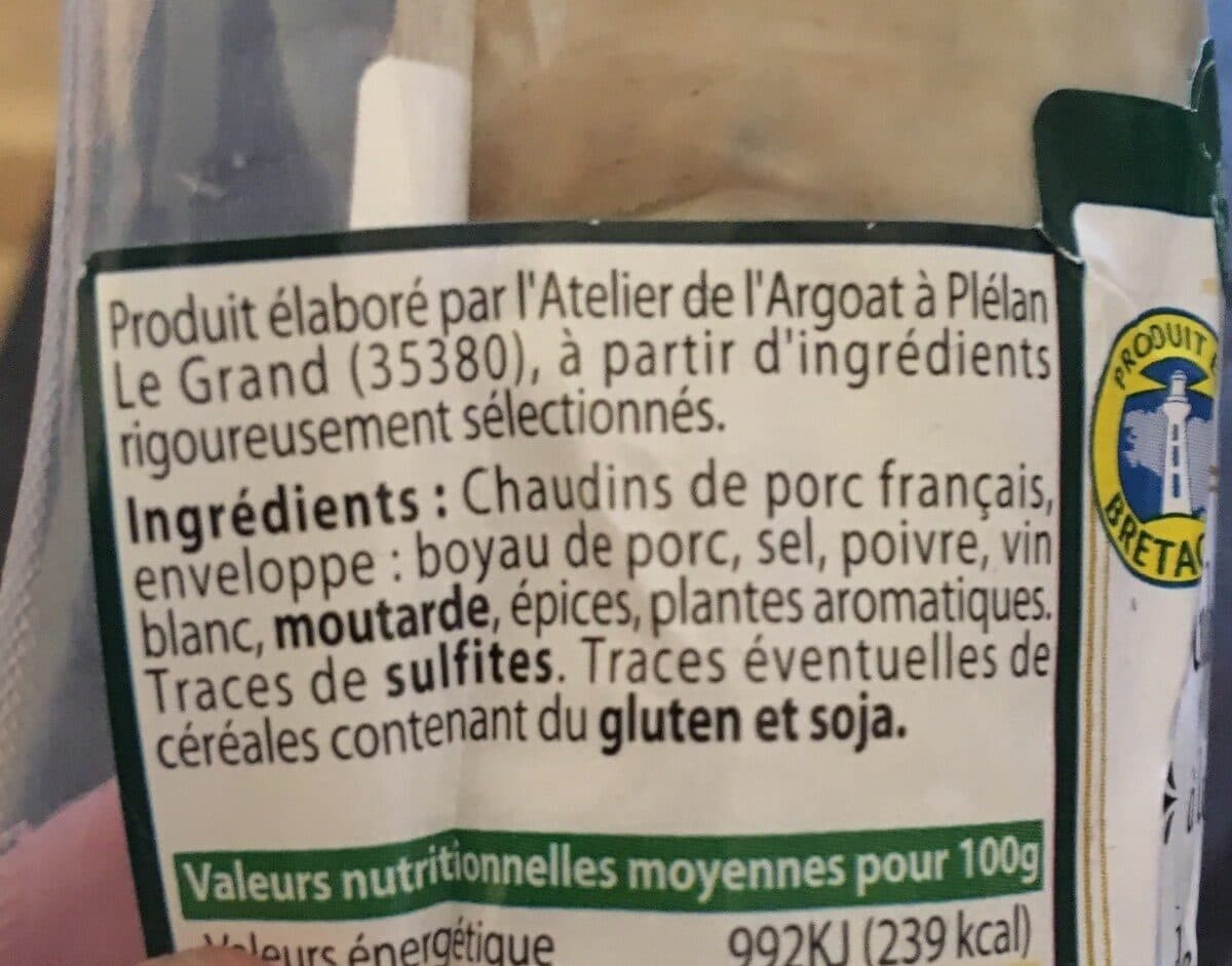 Open Food Facts Andouillette à la ficelle de l'Argoat packshot