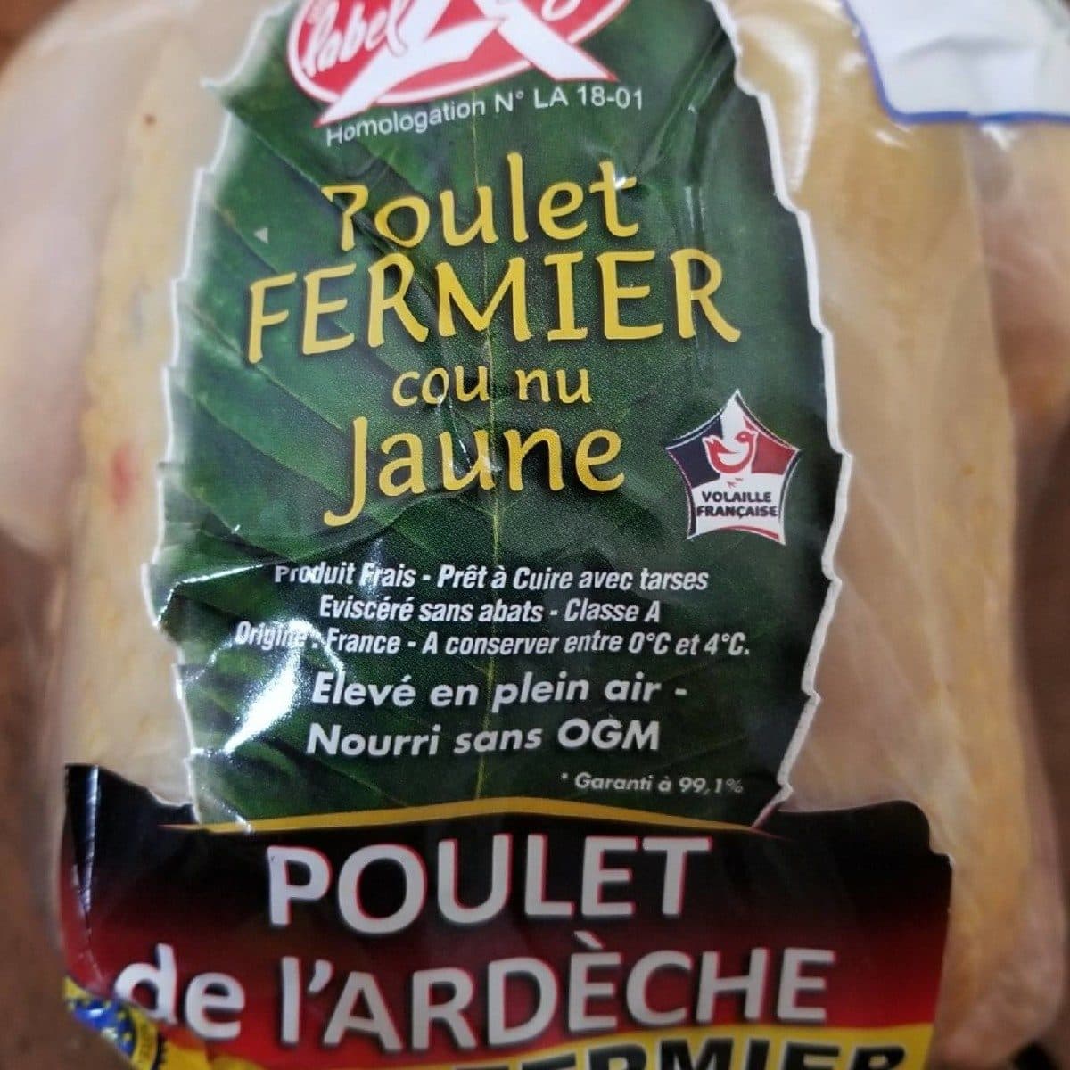 Open Food Facts Poulet fermier label rouge classe A plein air sans OGM packshot