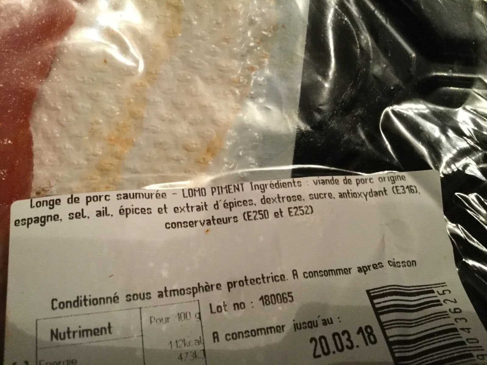 Open Food Facts Lomo au piment doux packshot