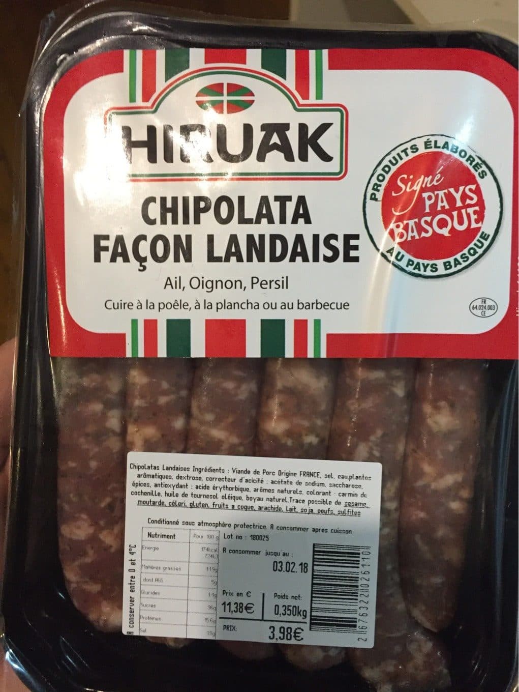 Hiruak Chipolata façon Landaise packshot