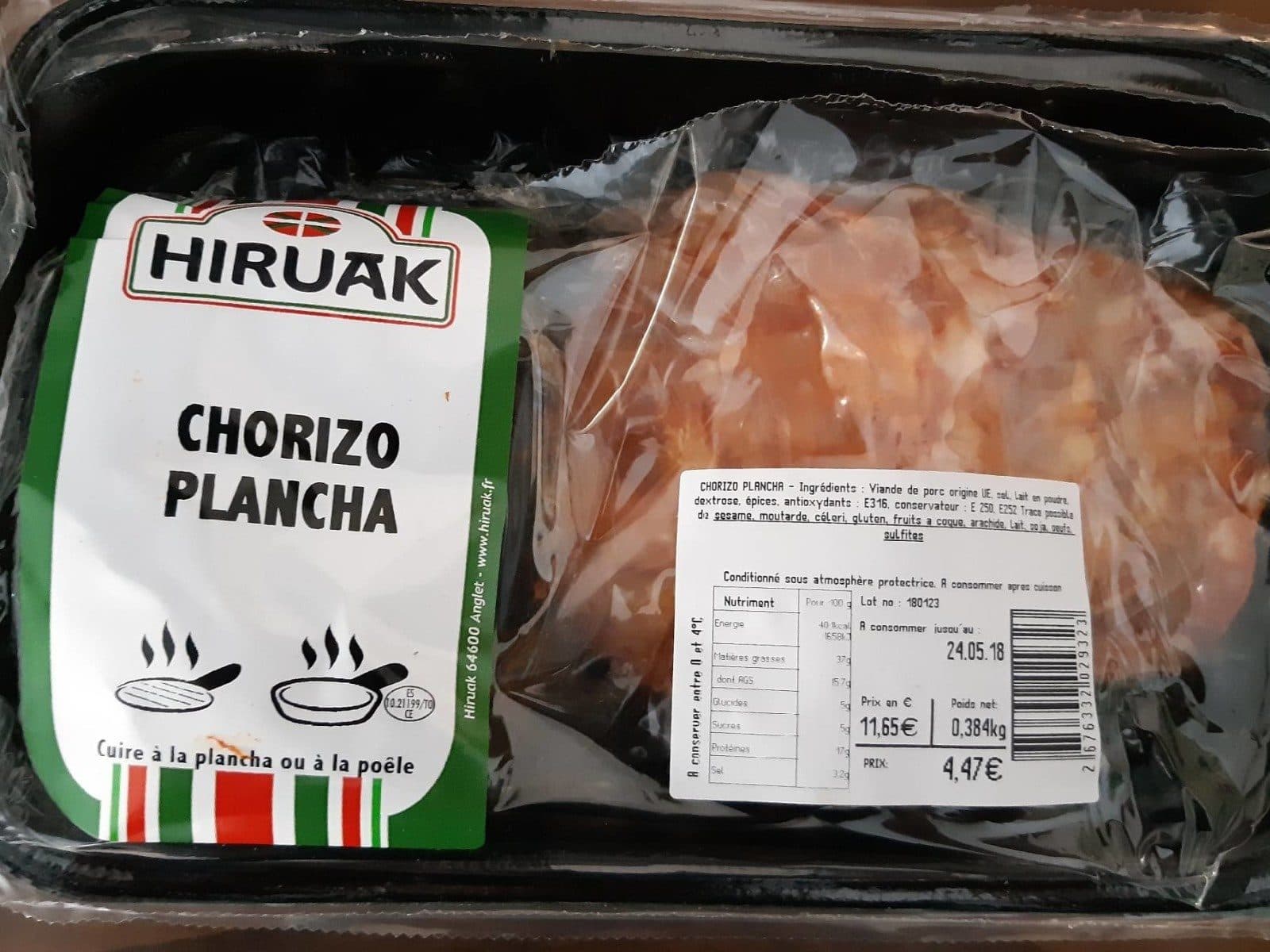 Hiruak Chorizo plancha packshot