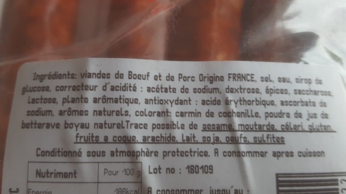 Open Food Facts Chipolata et Merguez packshot