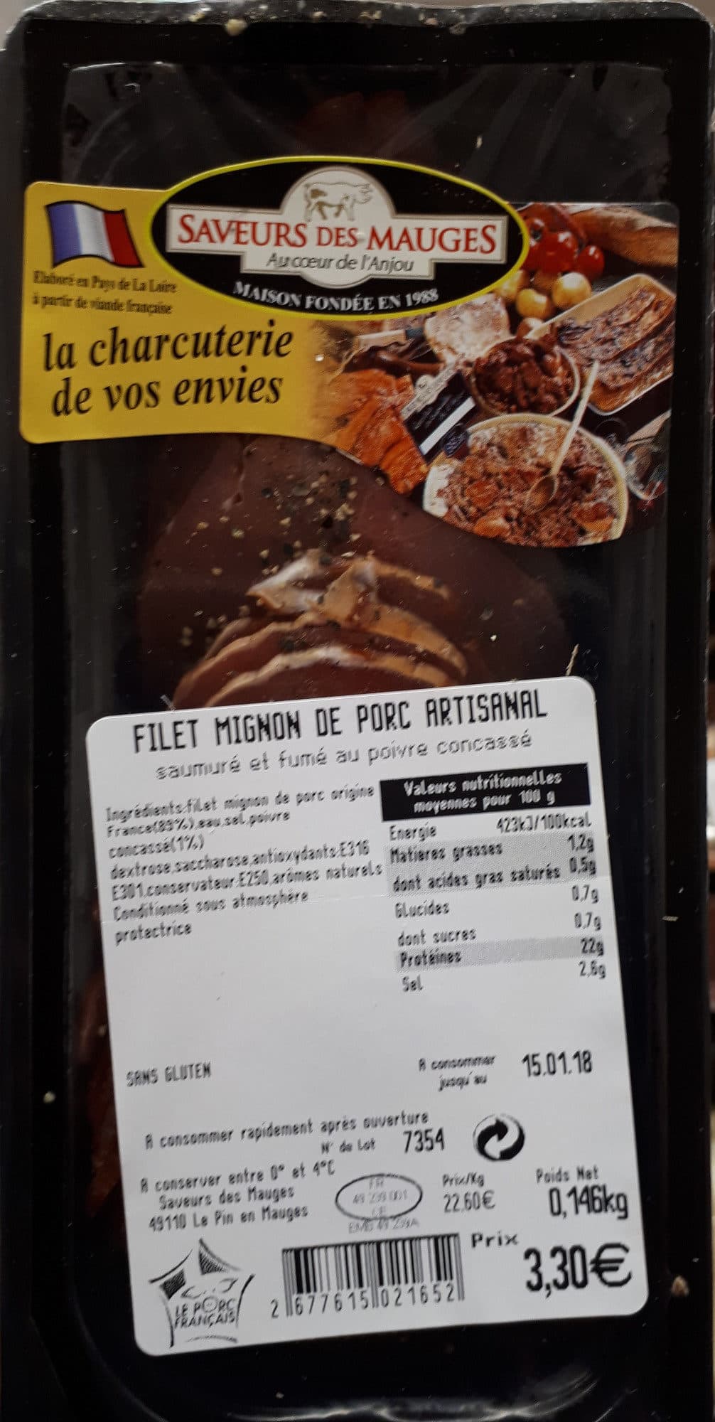 Saveurs des Mauges Filet mignon de porc artisanal packshot
