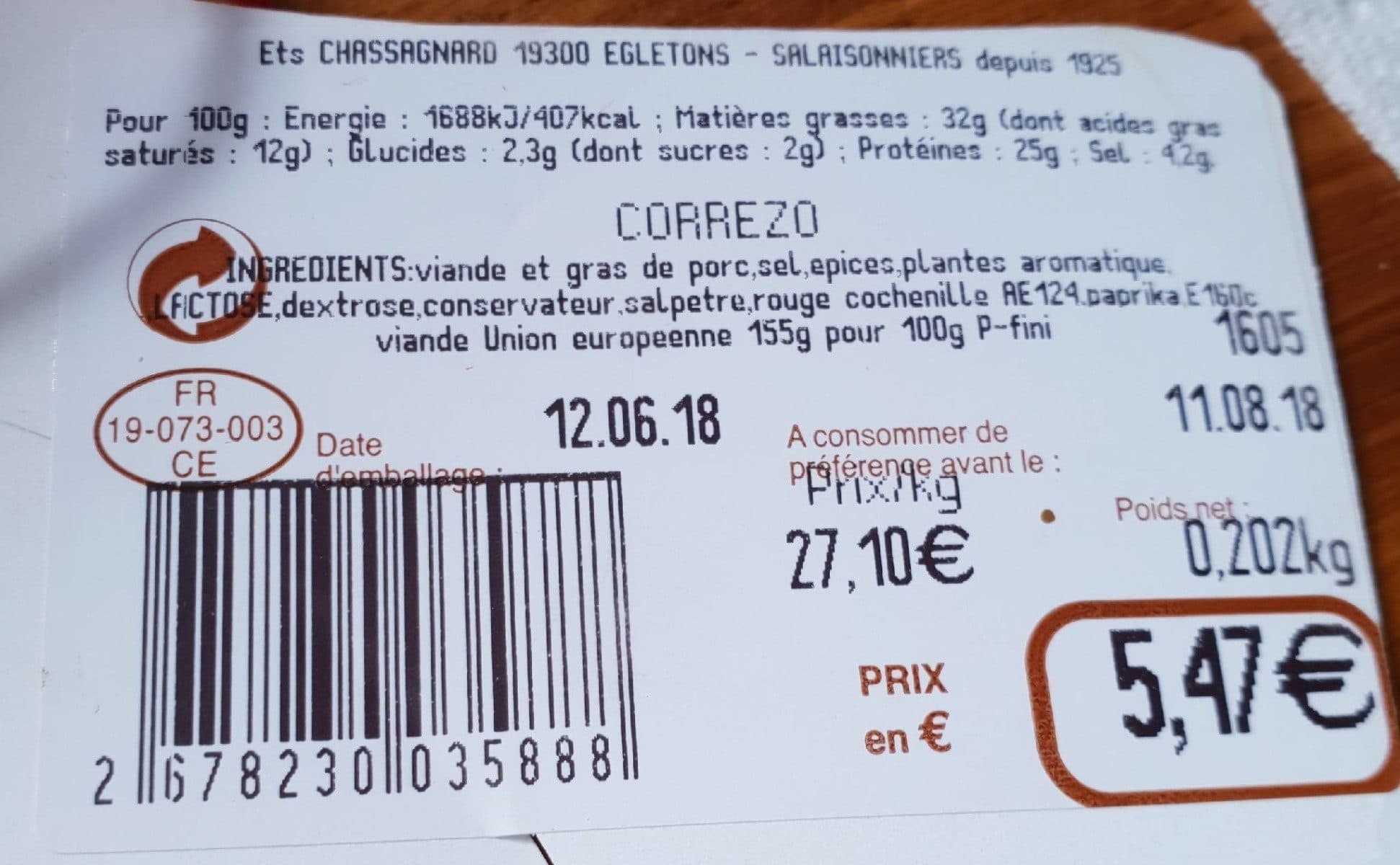 Open Food Facts Correzo packshot