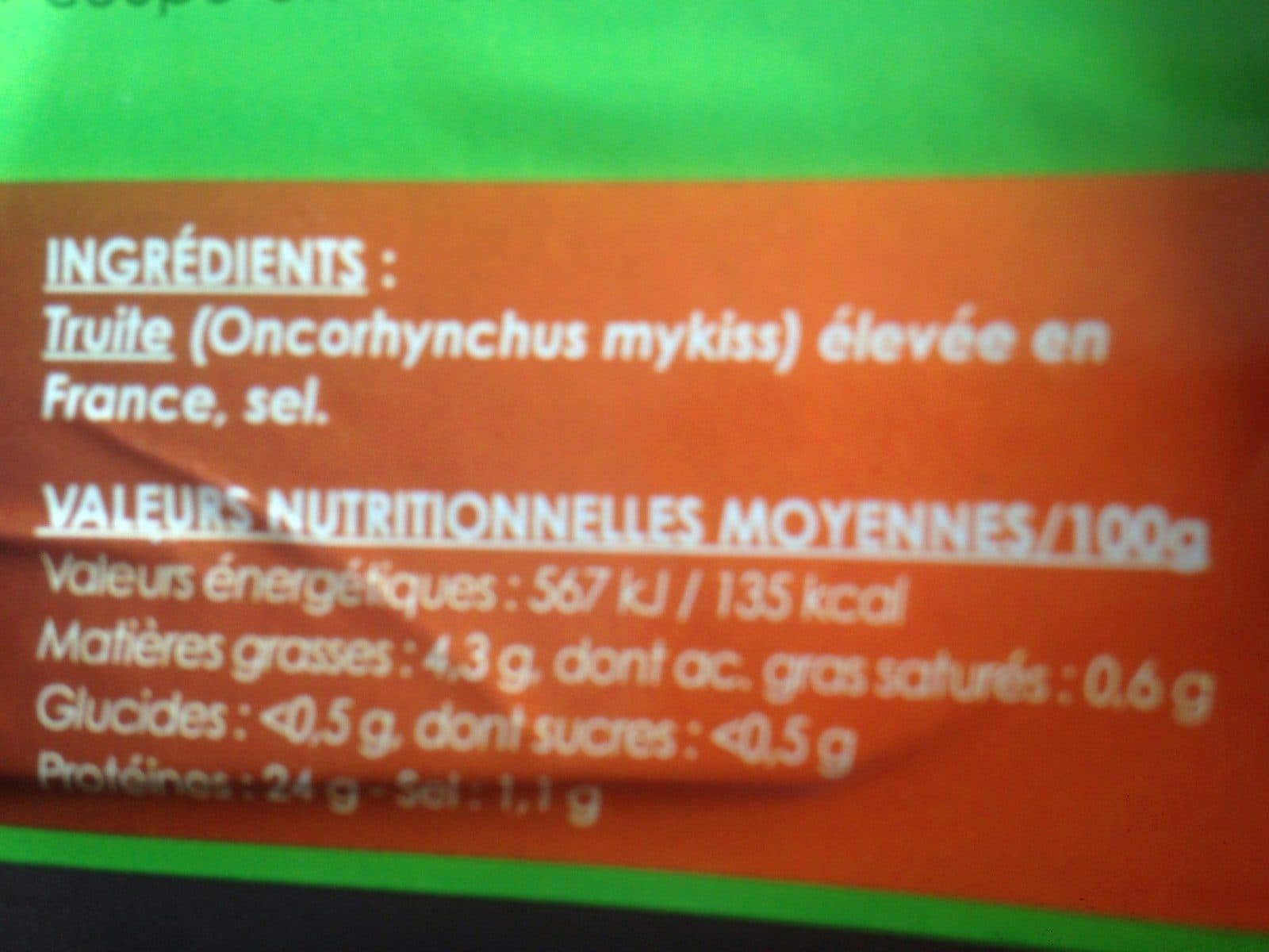 Open Food Facts Truite cuite fumée packshot