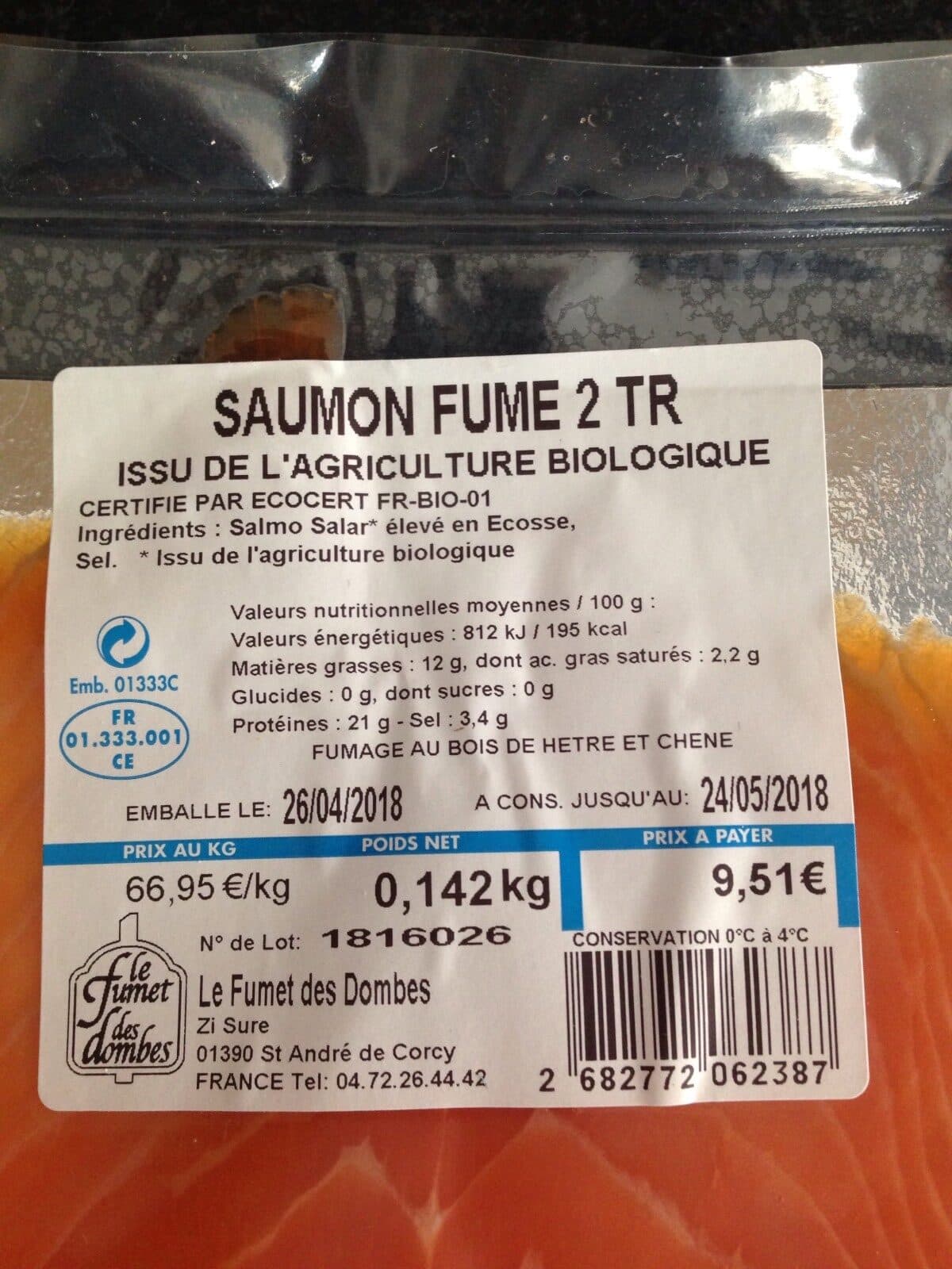 Le Fumet des Dombes Saumon fume packshot
