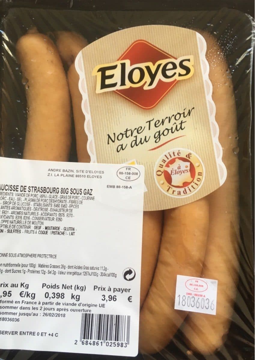 Eloyes Saucisses de strasbourg packshot