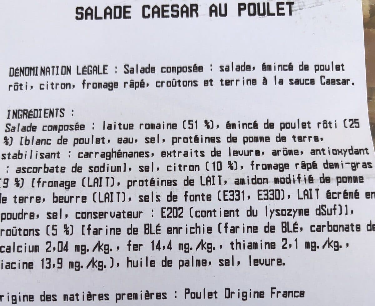 Open Food Facts Salade cesar au poulet packshot