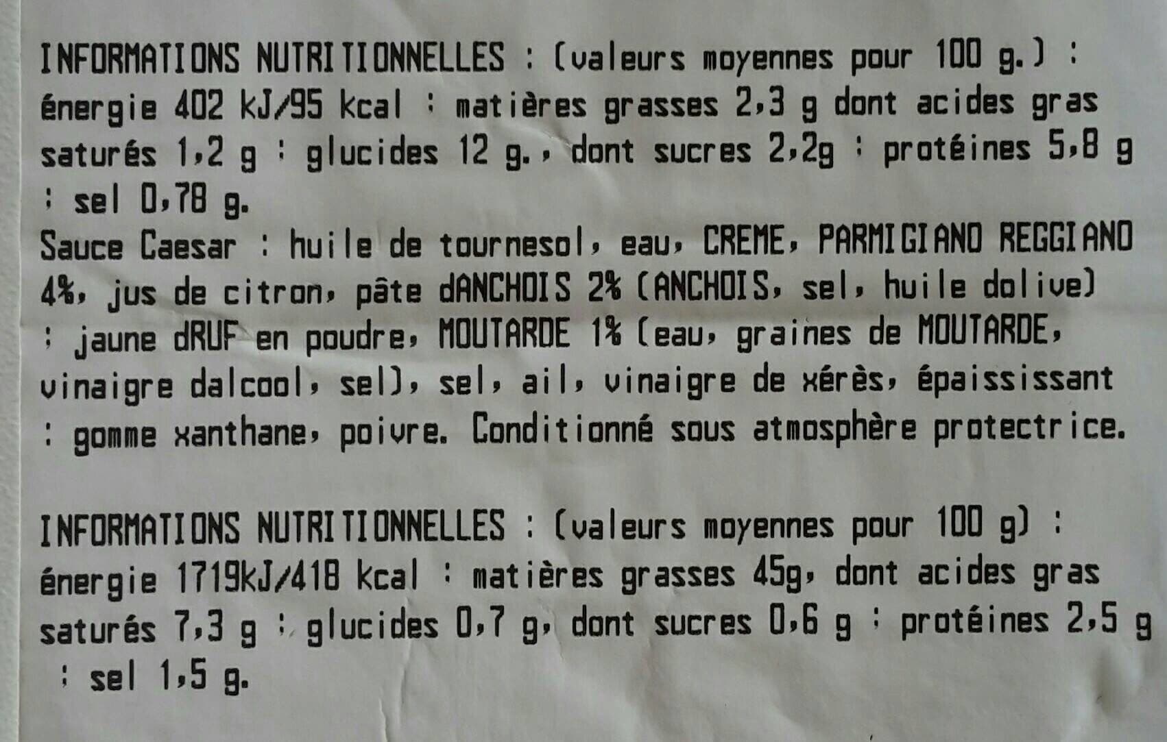 Open Food Facts Salade cesar au poulet packshot