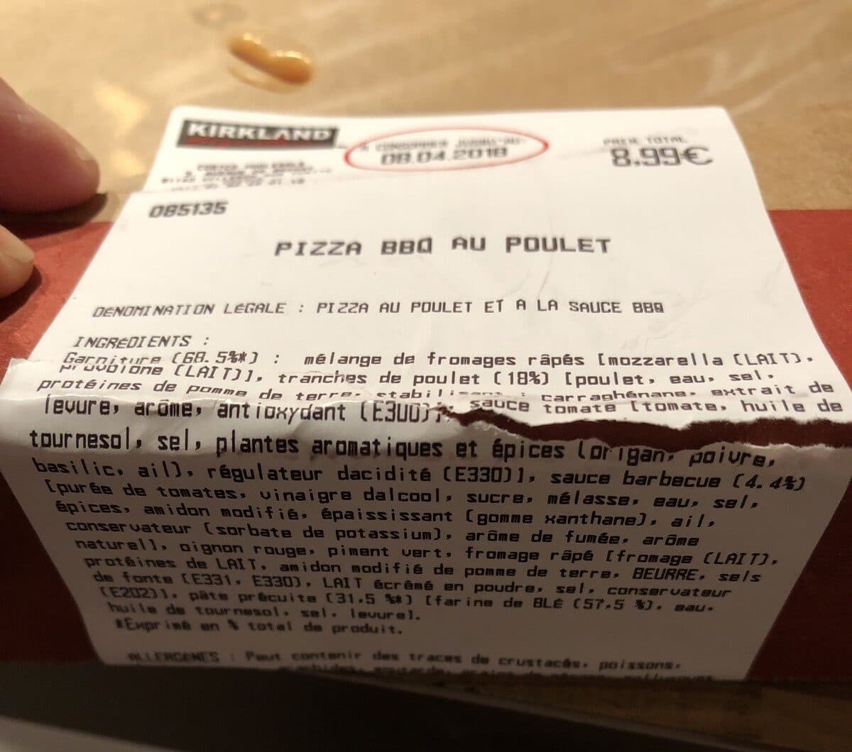 Open Food Facts Pizza Costco poulet barbecue packshot