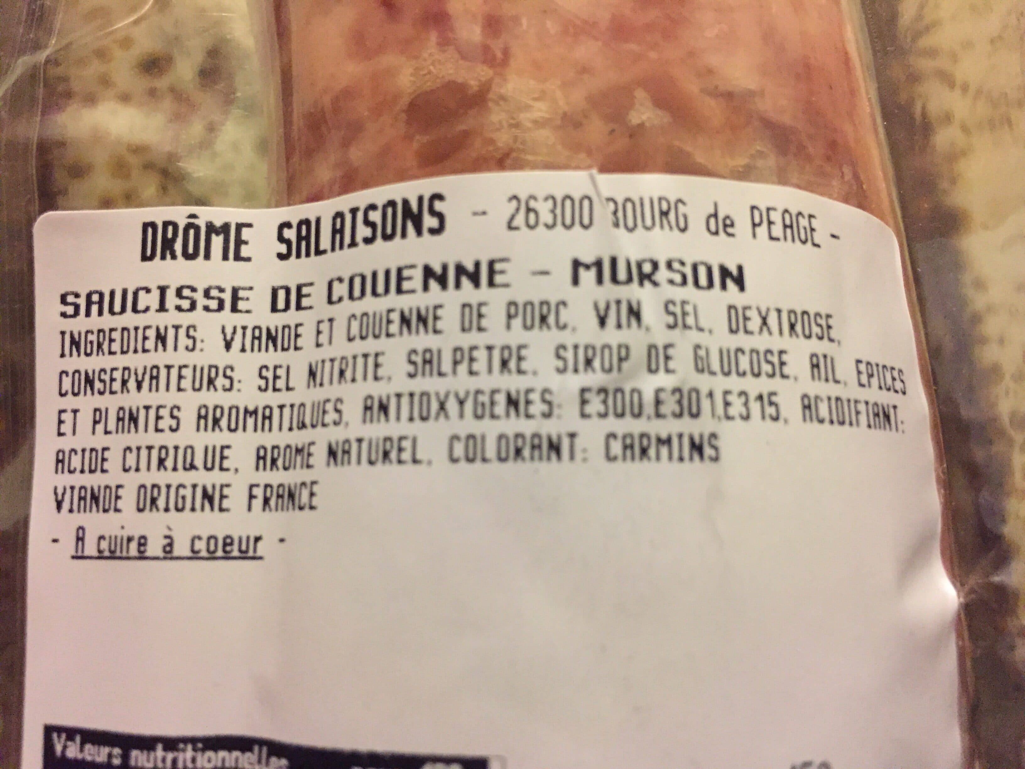 Drome Salaison Saucisse de couenne murson packshot