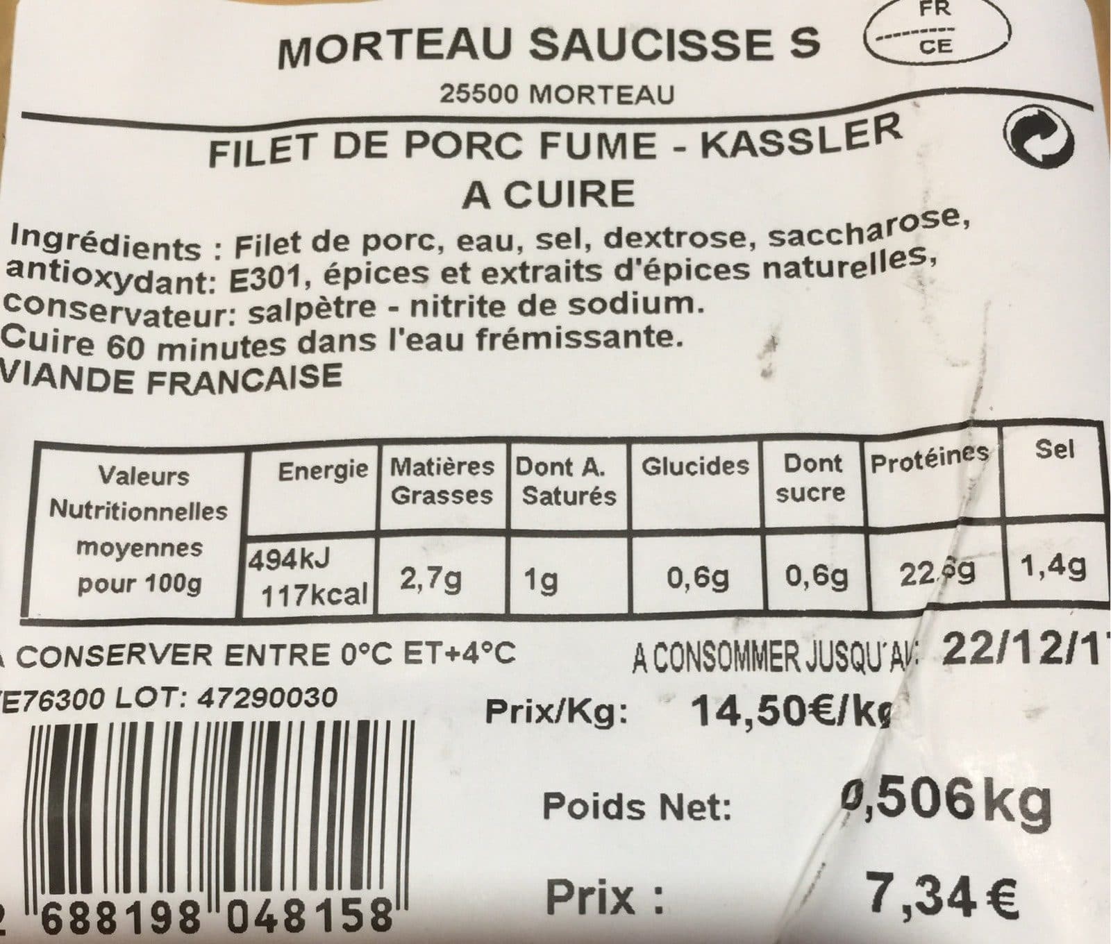 Morteau Saucisses Filet de porc fumé packshot