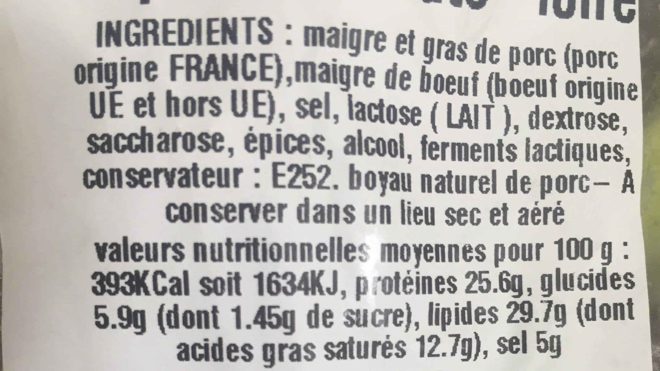 Open Food Facts Saucisson sec superieur - Le Haute Loire packshot