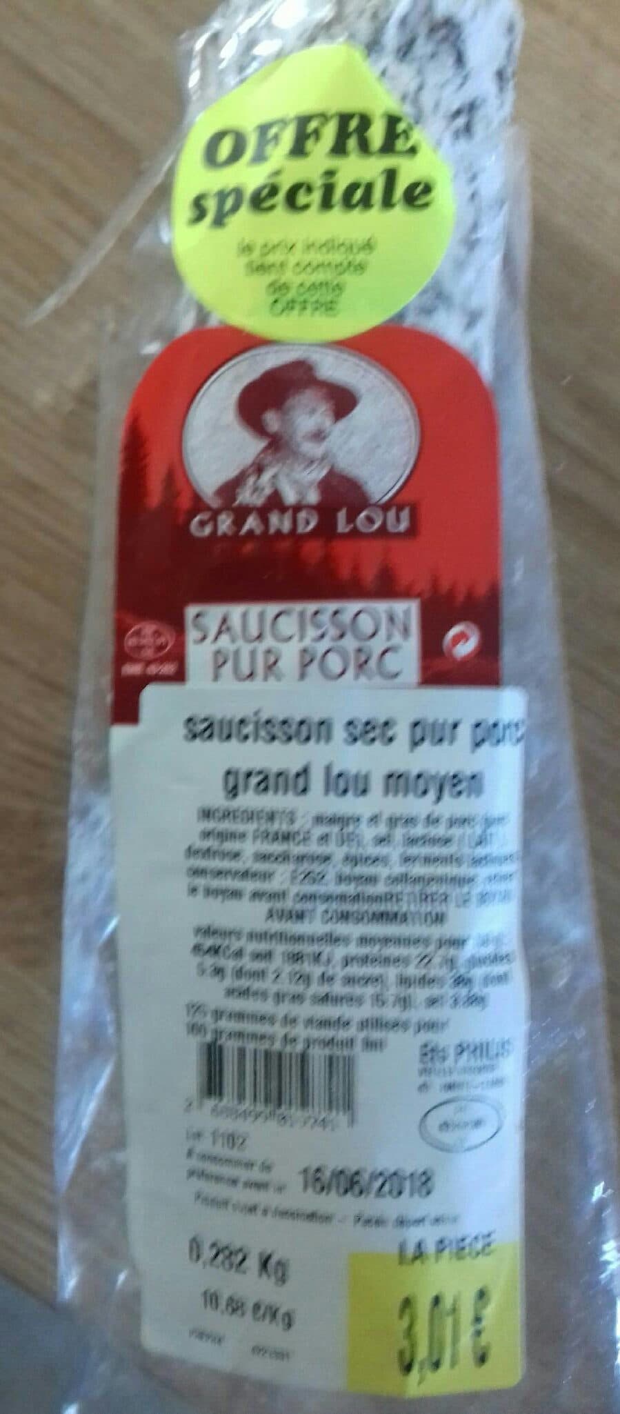 Open Food Facts Saucisson pur porc packshot