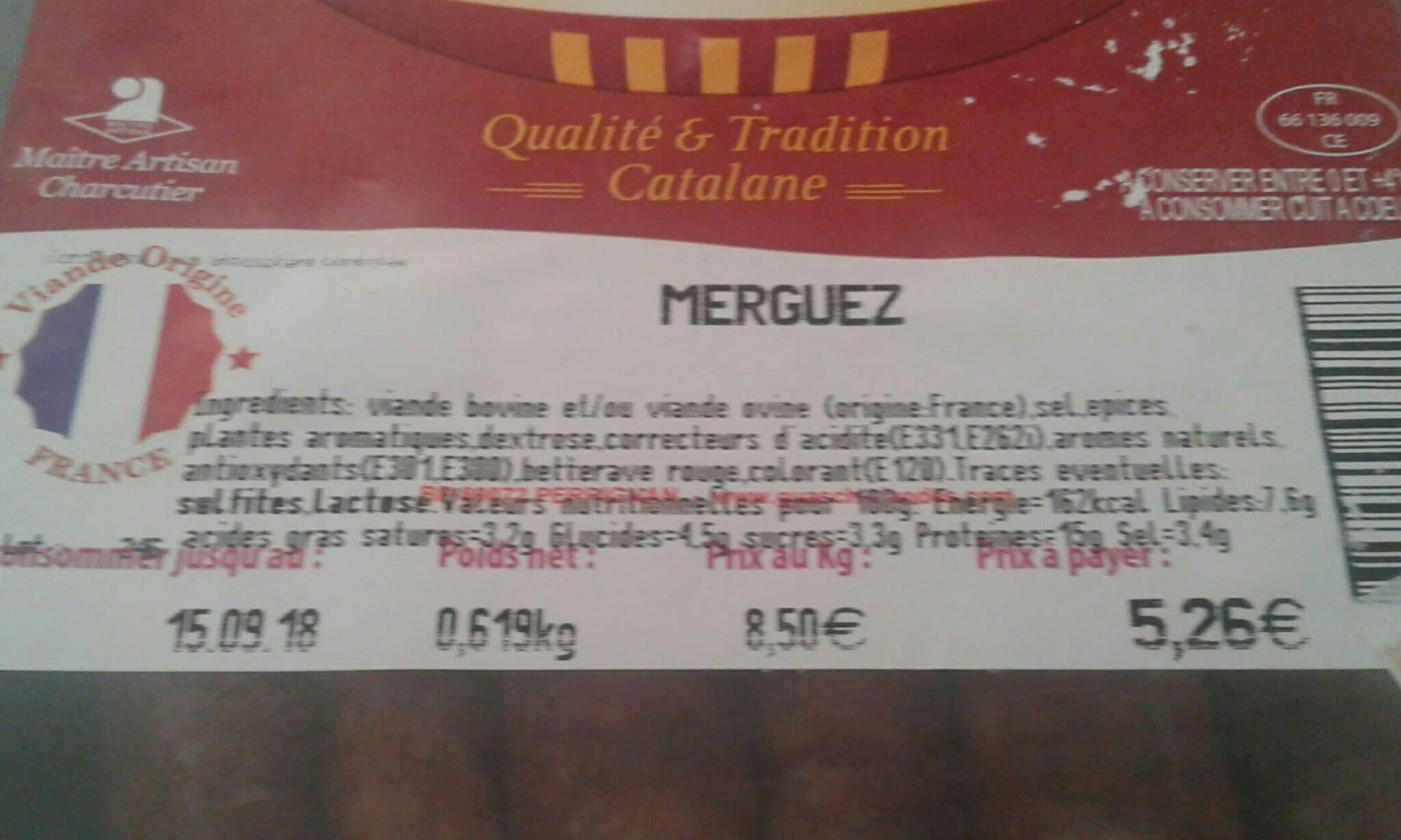 Open Food Facts Merguez packshot