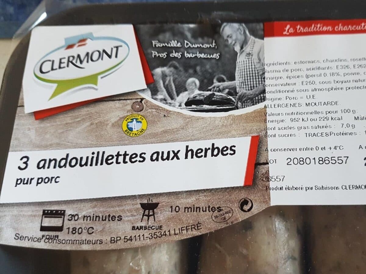 Open Food Facts Andouillettes au herbes packshot