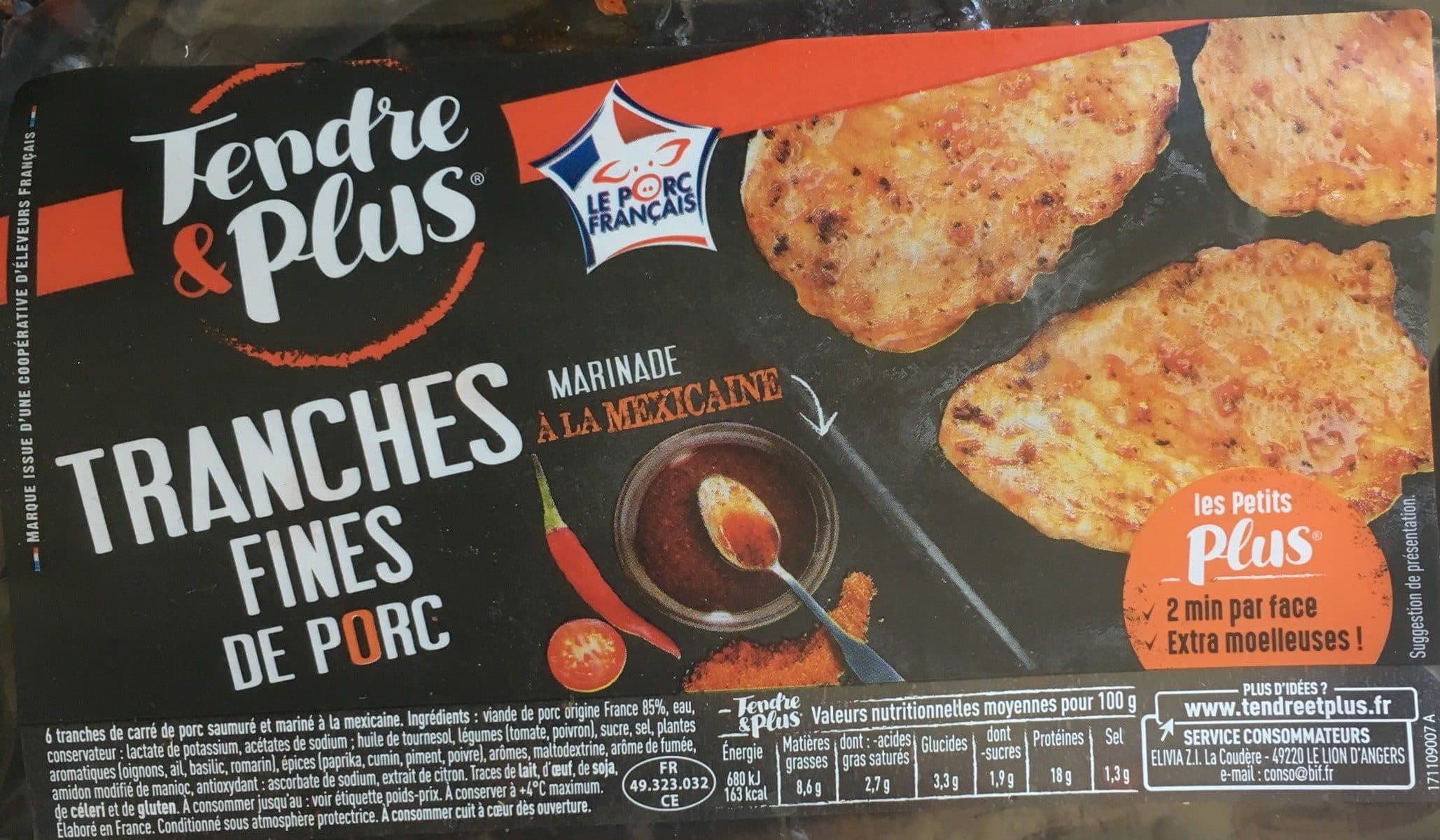 Tendre & Plus Tranches fines de porc à la mecicaine packshot