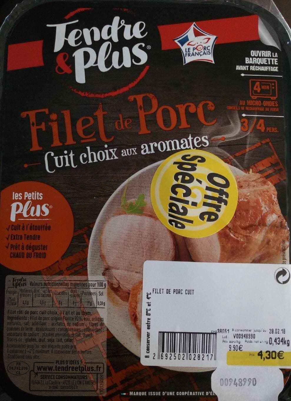 Tendre Et Plus Filet de porc packshot
