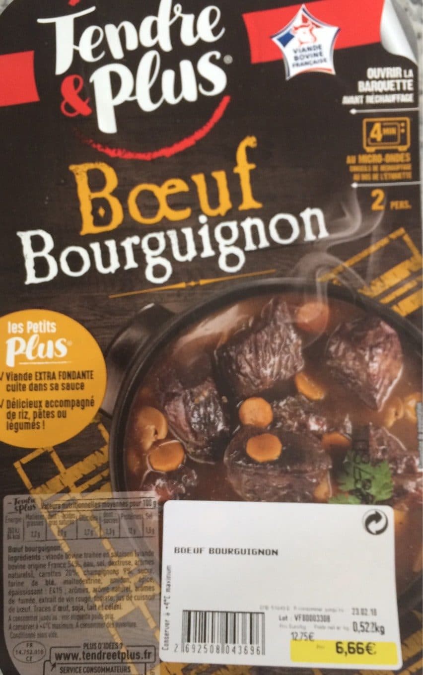 Tendre & Plus Boeuf Bourguignon packshot