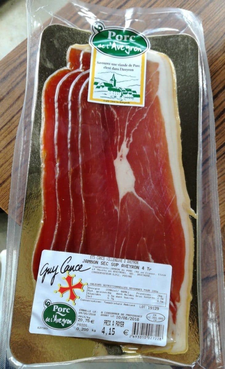 Open Food Facts Jambon sec sup Aveyron 4 Tr packshot