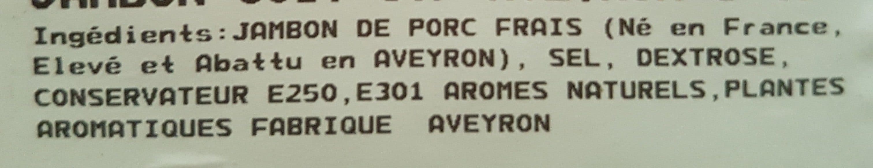 Porc de l'Aveyron Jambon cuit sup aveyron packshot
