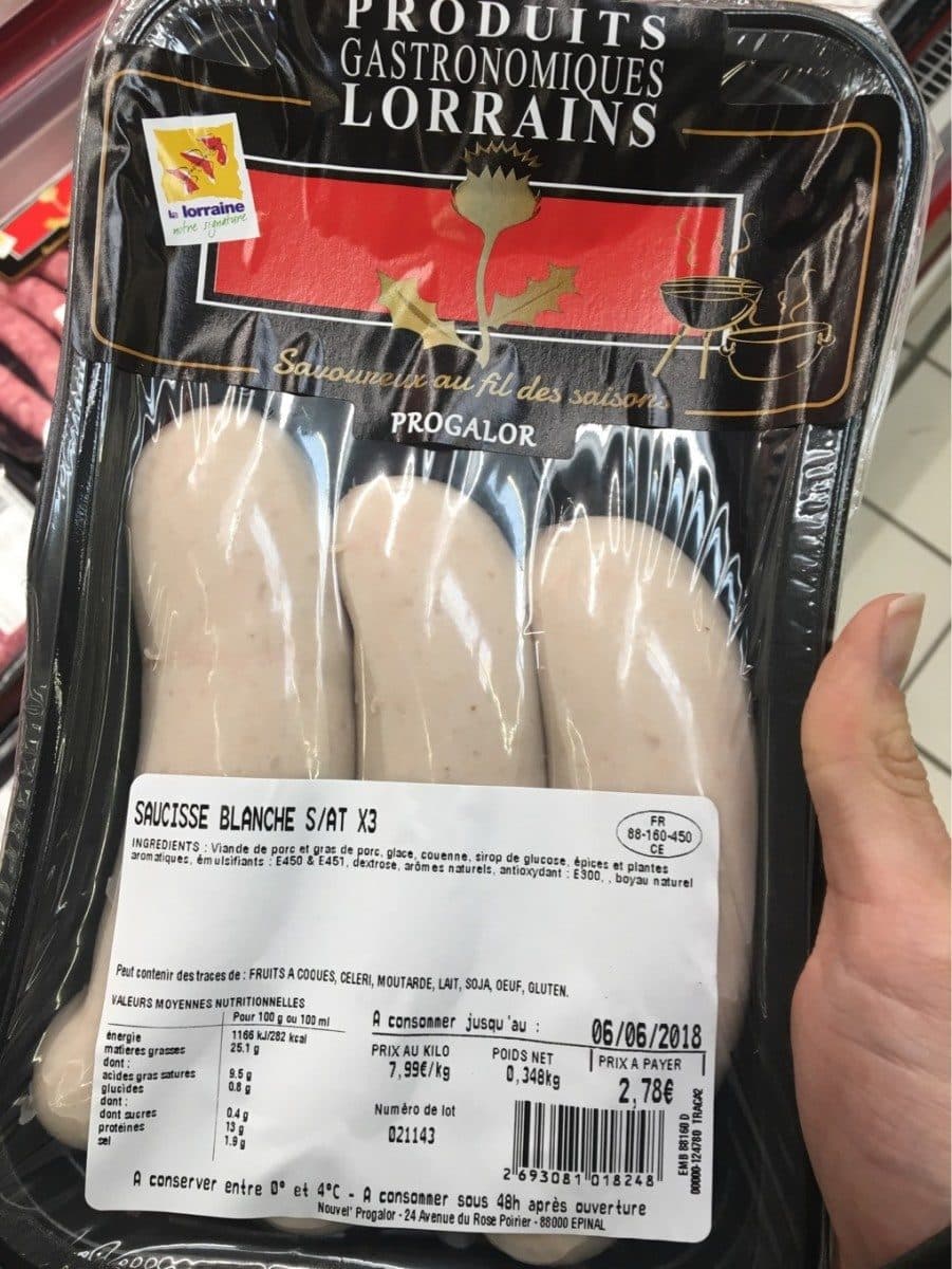 Open Food Facts Saucisse blanches packshot