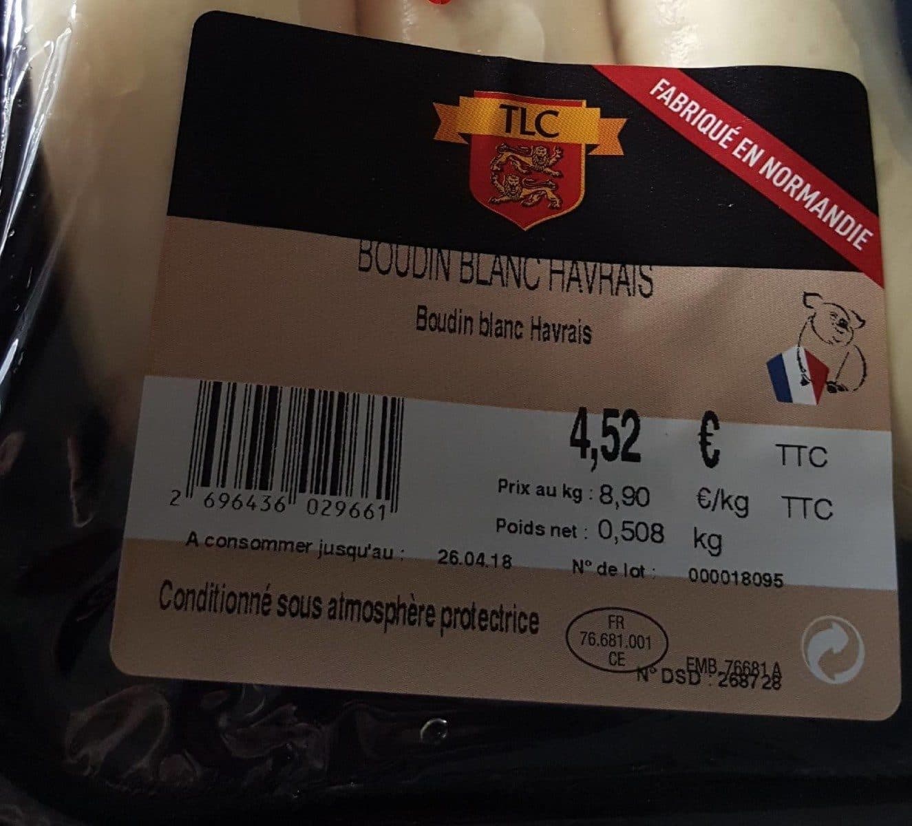 Open Food Facts Boudin blanc havrais packshot