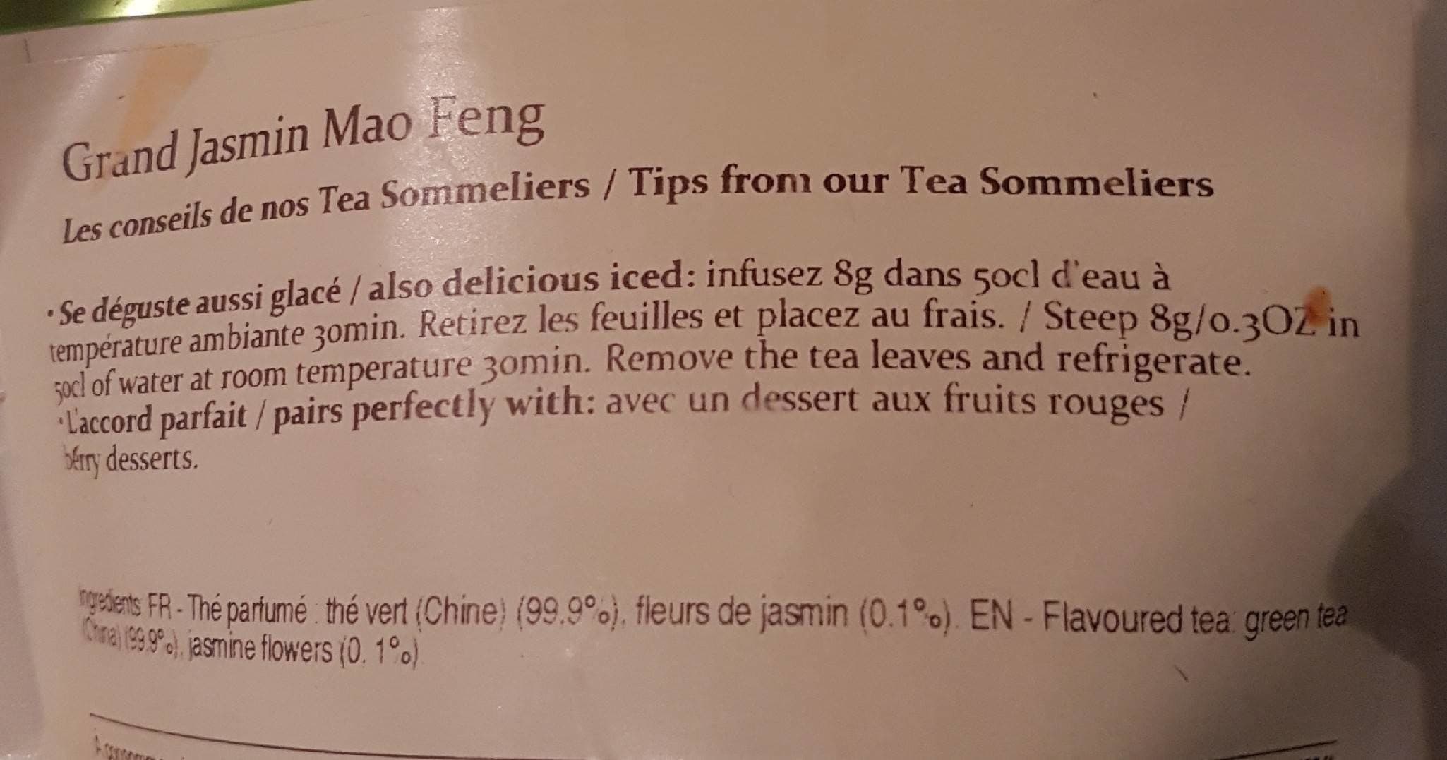Palais Des Thés Grand Jasmin mao feng packshot