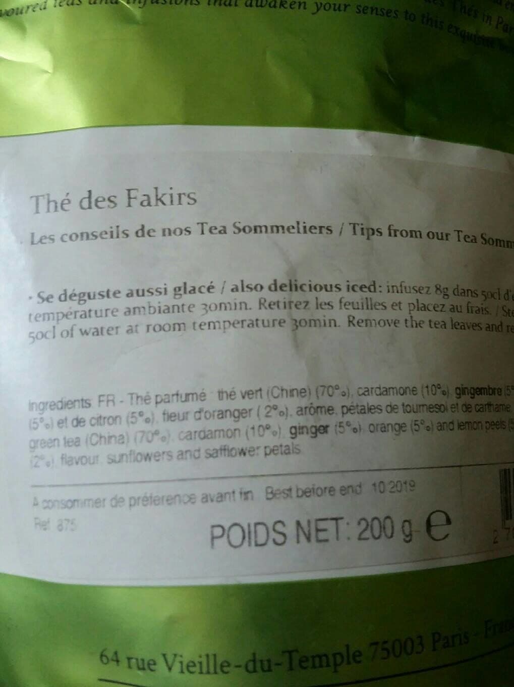 Palais Des Thés Thé des fakirs packshot