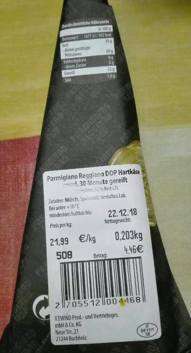 Open Food Facts Parmiggiano packshot